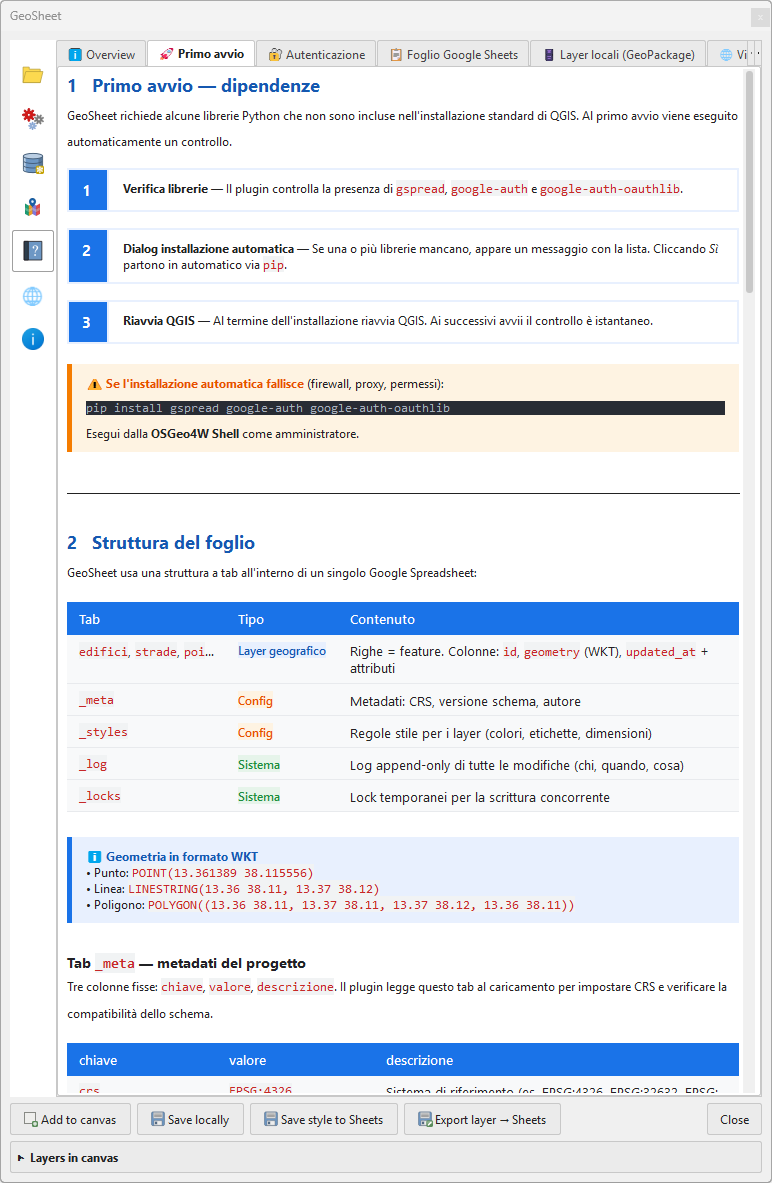 Documentazione – struttura del foglio e tag personalizzati